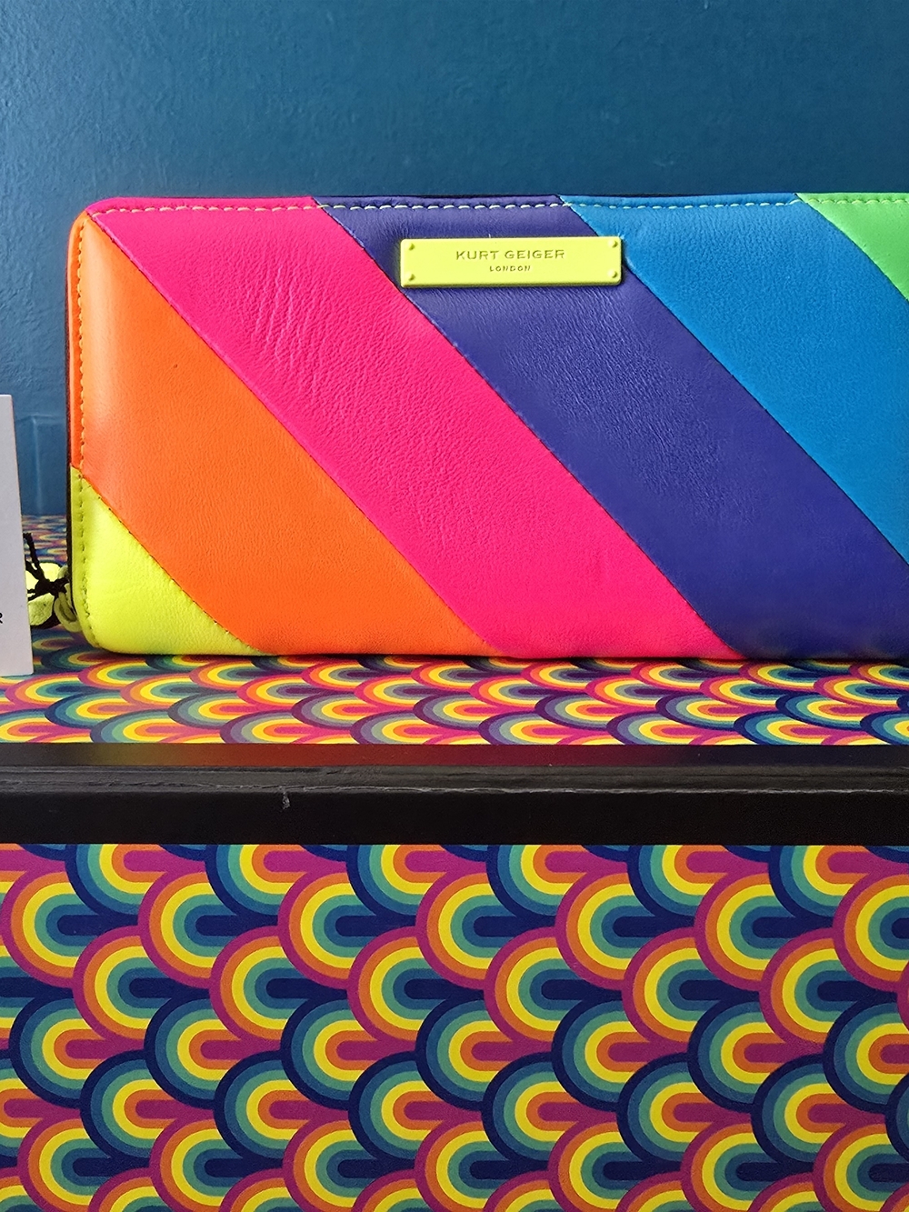 Kurt Geiger London rainbow zip-around wallet